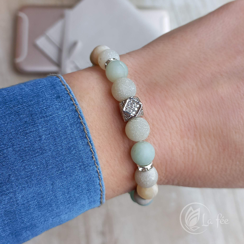 Lafee Ásvány karkötő amazonit