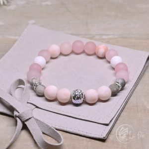 Lafee Ásvány karkötő zebra jáspis hematit lávakő