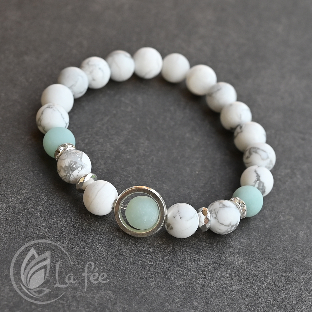 Ásvány karkötő Howlit- Amazonit